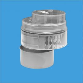 Канализационный воздушный клапан McAlpine ф110 с прозрачной крышкой с глад. оконч. MRAA1PS-CLEAR 