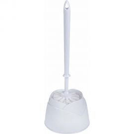 Ерш для унитаза OfficeClean с подставкой, пластик, белый 303066 