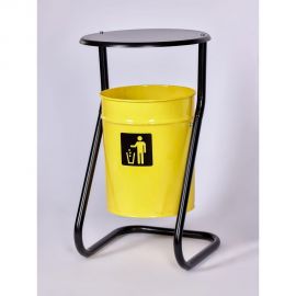 Уличная урна ПРОФМЕТСТИЛЬ металл, желтая, с крышкой Арт 501 
