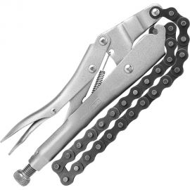 Цепные зажимные клещи DELI dl20018 с фиксатором, 230мм, длина цепи 450мм, регулировочный винт 112000 