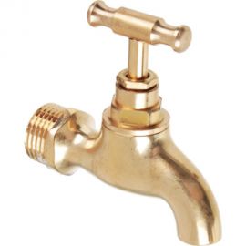 Водоразборный кран FRESSO короткий излив, ручка вентиль, 1/2"", латунь 554-086 