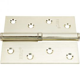 Стальная петля RENZ 100х75х2.5 мм, б/колп., с обв., левая, латунь матовая INRENZ L 100 FH SG- 