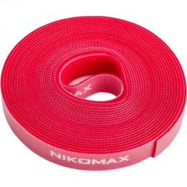 Стяжка-липучка NIKOMAX нарезаемая, в рулоне 5 м, ширина 15 мм, красная NMC-CTV05M-15-RL-RD 