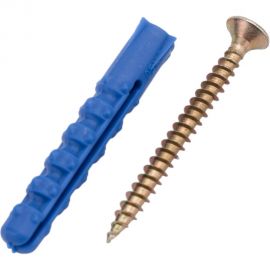 Набор крепления плинтусов дюбель ёж Качественный КРЕПЕЖ 8x50, 60 шт 0501099 КЧ 