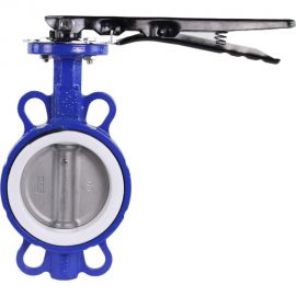 Повротный затвор DN.ru WCB-316L-PTFE Ду100 Ру16, углеродистая сталь, PTFE, с ручкой D050-02265 