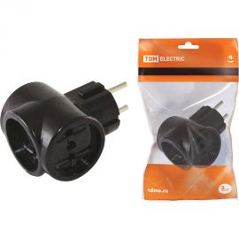 Тройник TDM 3х2П 16А 250B ЕВРО Ретро карболит SQ1806-0101 