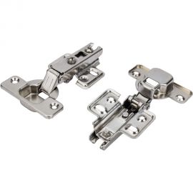 Мебельная петля для накладных дверей, в сборе с пластиной под шуруп Левша O35, 110мм, Н=0 (2 шт.) У8-3619 