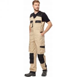 Полукомбинезон Эксперт Спецодежда Велар бежевый/черный, р.48-50, рост 170-176 6446000067447 