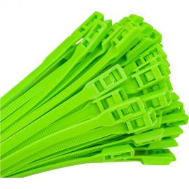 Разъемные стяжки с горизонтальным замком FORTISFLEX КСГ 8х400 зеленые 74249 