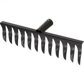 Прямые грабли с витыми зубьями Комус металл, 34 см, без черенка 160534 