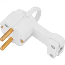 Угловая плоская вилка Bylectrica откидным с кольцом, с землей, 16А, В16-061 