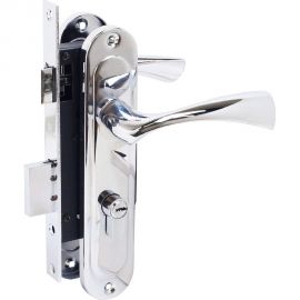 Врезной замок БУЛАТ ЗВ4-1.70.03.04 НОМОС (хром; 5 перфоключей; с ручками) 13976 