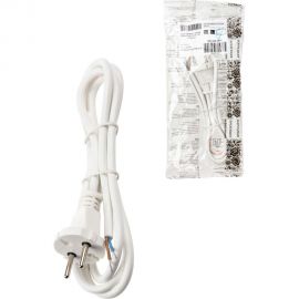 Шнур TDM сетевой с вилкой ПВСмб 2x0,75мм2 1,5м б/з белый Народный SQ1305-0571 