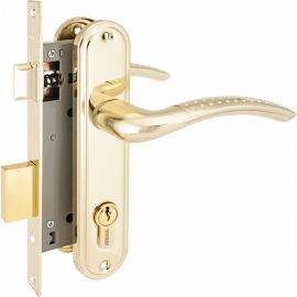 Врезной замок с ручками Аллюр 132/1 GP латунь 1089 