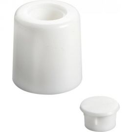 Ограничитель напольный Hettich белый пластик, D35x63мм с комплектом крепежа и крышкой, 2шт 954680 