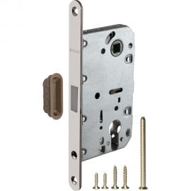 Межкомнатный замок под цилиндр Fuaro MAGNET M85C-50 SN матовый никель new plate 42789 