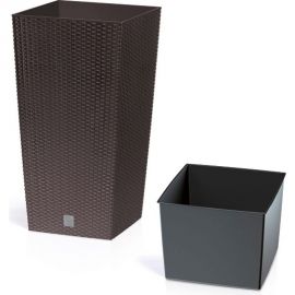 Кашпо для цветов Prosperplast RATO SQUARE венге 2 предмета 21 и 49л DRTS325-440U 
