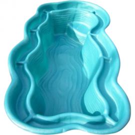 Декоративный садовый прочный пруд GLQ увеличенный, 1300 л, S=3.3 кв.м, 240x140x50 см .1300 GLQ цветной 