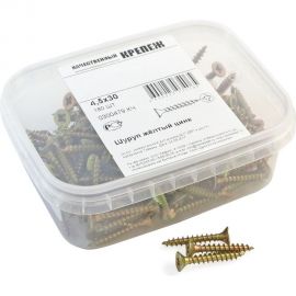 Шуруп Качественный КРЕПЕЖ желтый цинк 4,5x30, 180 шт. 0300479 КЧ 