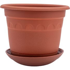 Горшок Martika Колывань 0.45л, диам. 11 см, терракотовый, с поддоном С91Т 