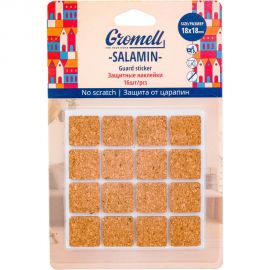 Защитные наклейки GROMELL Salamin, 16 шт., материал пробка, квадратные, 18 мм 77M10727 