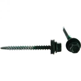 Кровельный саморез Качественный КРЕПЕЖ зеленый мох RAL 6005, 4.8х51 мм, 35 шт 0200109 КЧ 