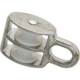 Двойной блок для троса Fixbox 30 мм белый цинк 1 шт 251650 