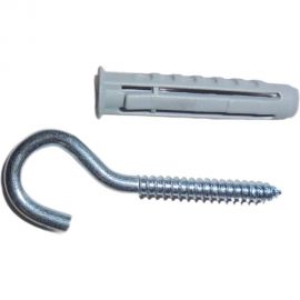 Шуруп-полукольцо Невский Крепеж 6x80 + дюбель 4-распорный, нейлон, 12x60, 2 шт. - пакет нк 818732 