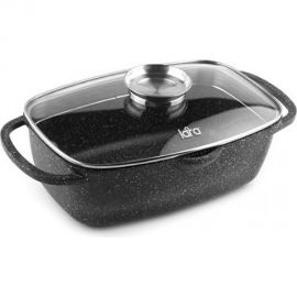 Жаровня Lara серия Rio 32см, 5.7л, мрамор, капсульное дно, крышка-дуршлаг LR02-224 