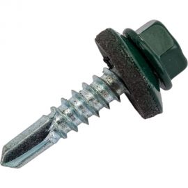 03 Кровельный саморез Качественный КРЕПЕЖ зеленый мох RAL 6005, 5.5х25 мм, 50 шт 0200113 КЧ 