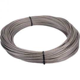 Нержавеющий трос KREPFIELD 3 мм, сталь А2, плетение 7x7, средней мягкости, 50 м 8379А2ТРОС3ММ-50 