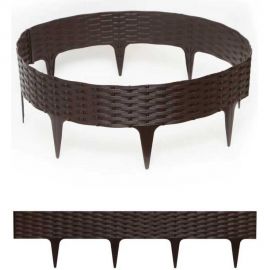 Садовый бордюр ПРОТЭКТ Ротанг высота 9 см, длина 4.8 м, коричневый БР-4,8 К 