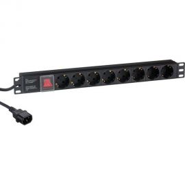 Блок розеток ExeGate ServerPro PDU-19H806 Al-8S-C14-3CU-SW 19 1U алюминий 8Schuko кабель с C14 3м 280845 