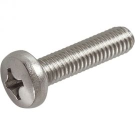 Винт с полукруглой головкой ВИРТУОЗ крестовой шлиц 5x25 мм, DIN 7985, нержавеющая сталь А2, 6 шт. 44611 