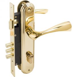 Врезной замок БУЛАТ ЗВ4-3.03.05 НОМОС (золото; 5 перфоключей; с ручками) 13562 