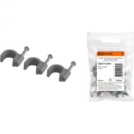 Круглая пластиковая скоба TDM 12 мм, серая, 50 шт. SQ0514-0064 