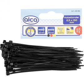 Пластиковая стяжка хомут Alca 2,5x150 мм, 100 шт. 613150 