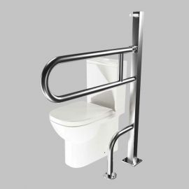 Поручень для унитаза Доминант откидной с креплением в пол (AISI 304 ) D-M1/03 