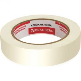 Малярная клейкая лента BRAUBERG 25 мм х 50 м крепированная, профессиональная, реальная длина 228086 