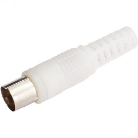 Антенный TV штекер TDM пластиковый без пайки белый SQ1809-0008 