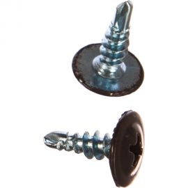 Прессшайба Качественный КРЕПЕЖ 4.2х13 мм, коричневая RAL 8017, сверло, 450 шт 0300299 КЧ 