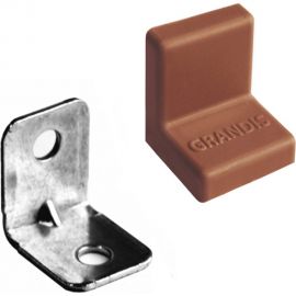 Крепежный стальной уголок Локри 20x20 мм, орех, 4 шт. 7/100 