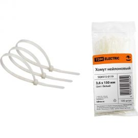 Нейлоновый белый хомут 3,6х150мм 100шт TDM SQ0515-0119 
