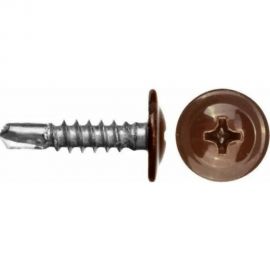 Саморез Daxmer ПШС 4,2x16 с прессшайбой сверло RAL 8017 1000 шт. 308038 