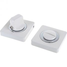 Квадратная завертка к ручкам RENZ белый/хром INBK 02 W/CP 