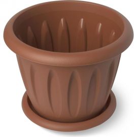 Горшок для растений Martika Фелиция терракотовый, 0.4л, диам. 105 мм, с поддонником С101Т 