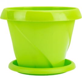 Кашпо Martika Флориана с поддонником, 0.3 л, диам. 100 мм, салатовое С383САЛ 