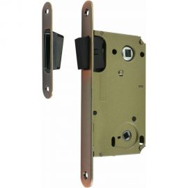 Корпус замка НОРА-М магнитный ригель 13М-90 мм ст.медь, под фиксатор, с отв.планкой 14918 