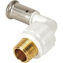 Угольник HENCO 90 градусов, НР, ПВДФ пресс, белый, 20x1/2"" 5PKW-2004 