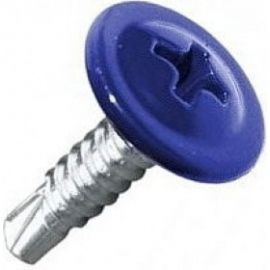 Саморез крепежная техника прессшайба, синий, 4,2x19 ral 5005, сверло, 50 шт. 10742 